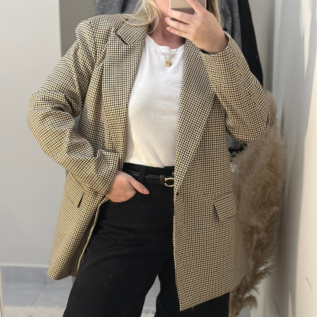 Dora Oversized Checked Blazer