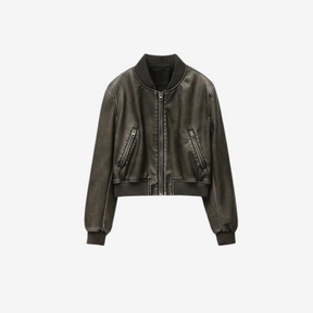 Natalia Faux Leather Bomber Jacket