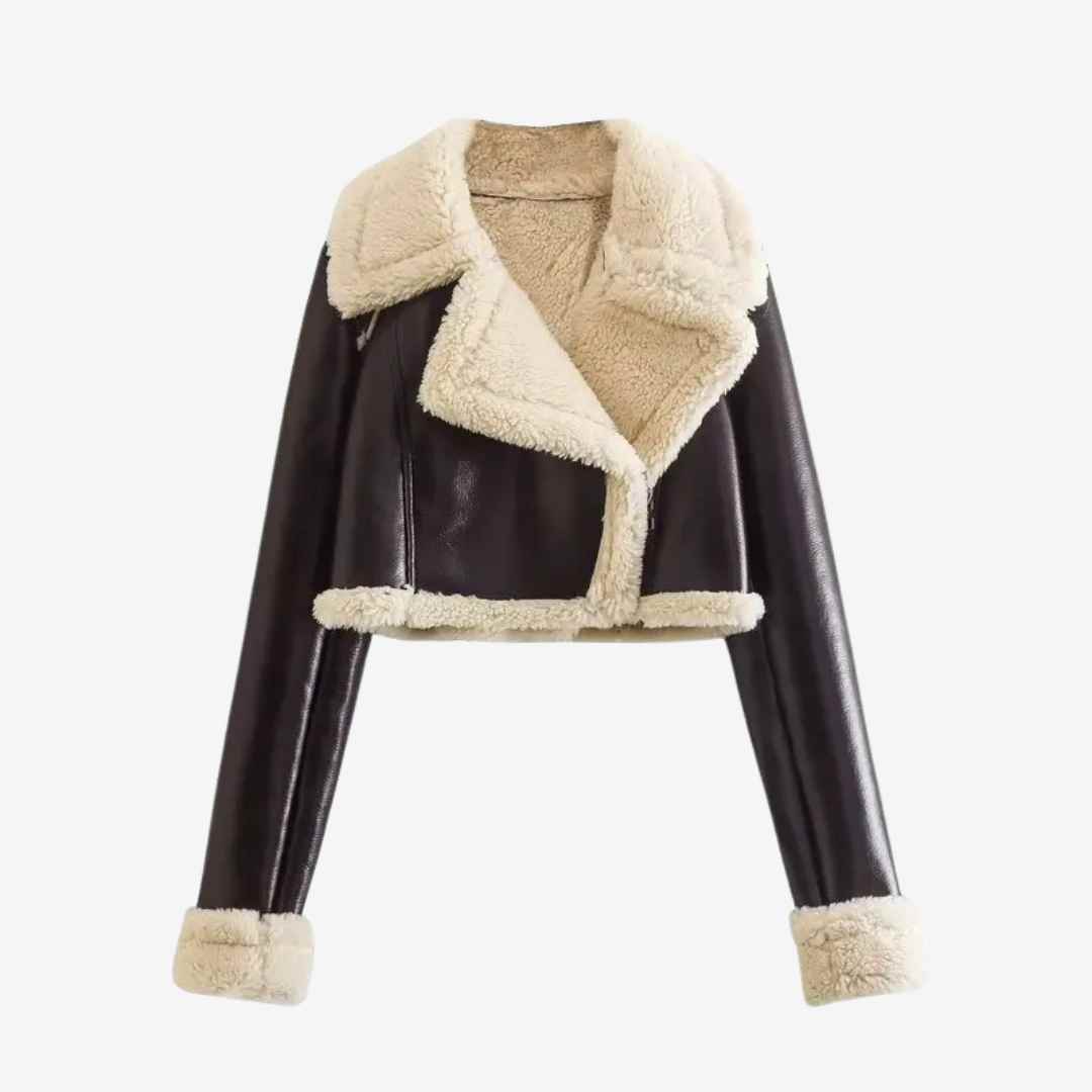 Luana Cropped Faux Leather Jacket