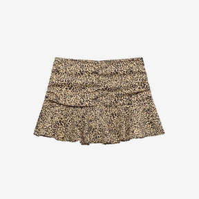 Animal Print Flared Mini Skirt