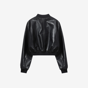 Natalia Faux Leather Bomber Jacket