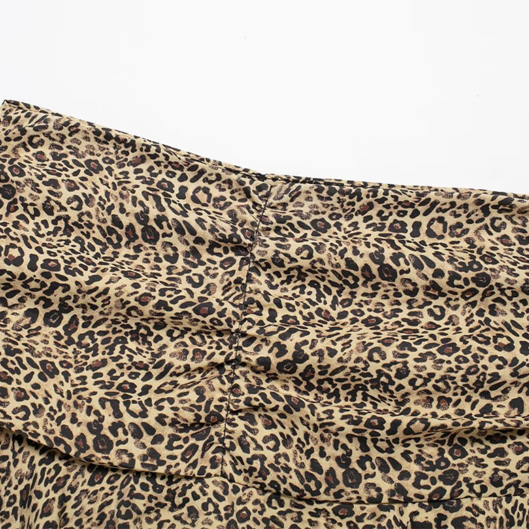 Animal Print Flared Mini Skirt