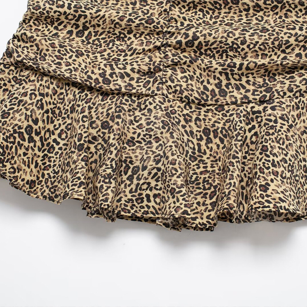 Animal Print Flared Mini Skirt