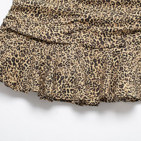 Animal Print Flared Mini Skirt