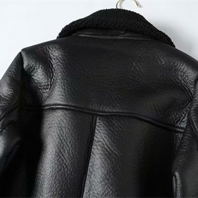 Oversized Faux Leather Lined Jacket